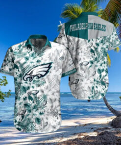 Philadelphia Eagles Floral Whiteout Hawaiian Shirt