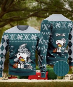 Philadelphia Eagles Funny Charlie Brown Peanuts Snoopy Ugly Christmas Sweaters