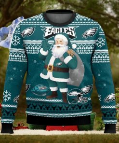 Philadelphia Eagles Funny Santa Claus 3D Christmas Sweater Ugly Christmas Sweater Christmas Gift Ideas