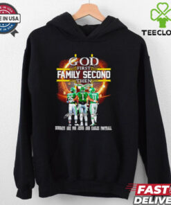Philadelphia Eagles God first family second then sundays are for Jesus and Eagles football shirt
