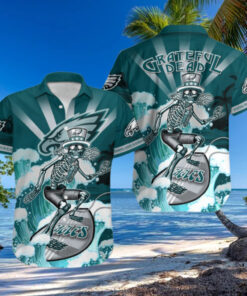 Philadelphia Eagles Grateful Dead Surfing Hawaiian Shirt