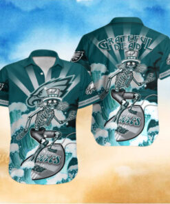 Philadelphia Eagles Grateful Dead Surfing Hawaiian Shirt