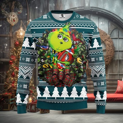 Philadelphia Eagles Grinch Hug Christmas Ugly Sweater