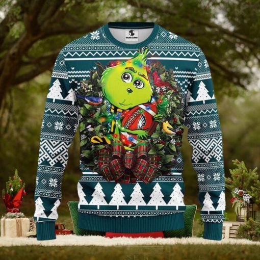 Philadelphia Eagles Grinch Hug Christmas Ugly Sweater
