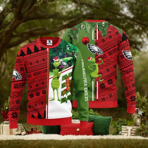 Philadelphia Eagles Grinch & Scooby Doo Christmas Ugly Sweater 1