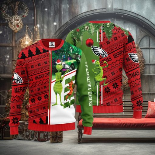 Philadelphia Eagles Grinch & Scooby Doo Christmas Ugly Sweater 1