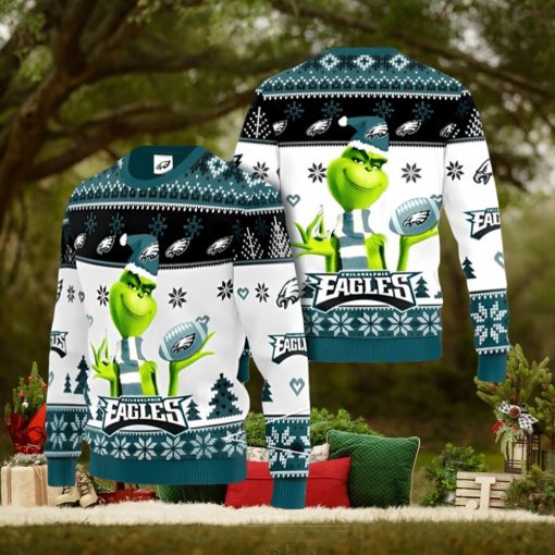 Philadelphia Eagles Grinch Ugly Christmas Sweater Xmas 3D Printed Christmas Sweater Gift