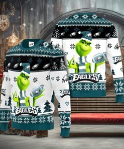 Philadelphia Eagles Grinch Ugly Christmas Sweater Xmas 3D Printed Christmas Sweater Gift
