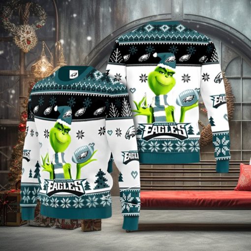Philadelphia Eagles Grinch Ugly Christmas Sweater Xmas 3D Printed Christmas Sweater Gift