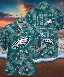 Philadelphia Eagles Hawaiian Shirt Coconut Tree Pattern Summer Vacation Gift