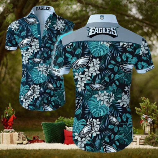 Philadelphia Eagles Hawaiian Shirt Eagles Tropical Forest Hawaiian Shirt