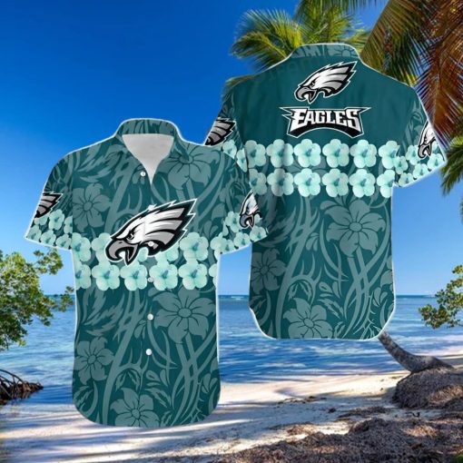 Philadelphia Eagles Hawaiian Shirt Hibiscus Flower Philadelphia Eagles Gift