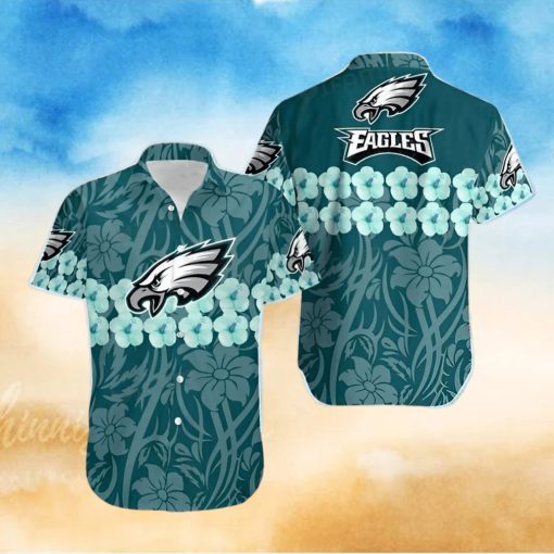 Philadelphia Eagles Hawaiian Shirt Hibiscus Flower Philadelphia Eagles Gift