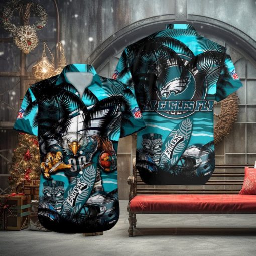 Philadelphia Eagles Hawaiian Shirt Palm Tree Eagles Football Aloha Beach Shirt