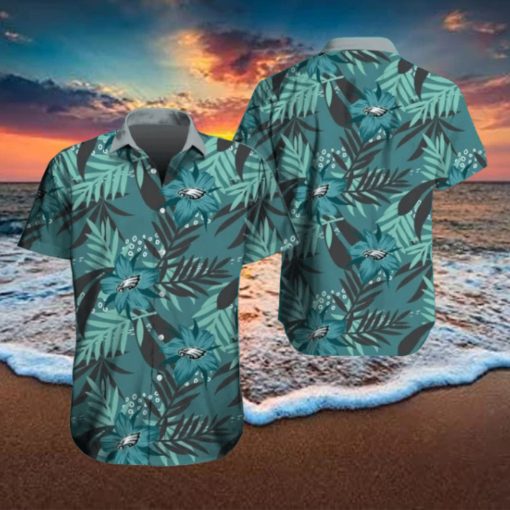 Philadelphia Eagles Hawaiian Tracksuit Floral Outfits Button Shirt Beach Shorts