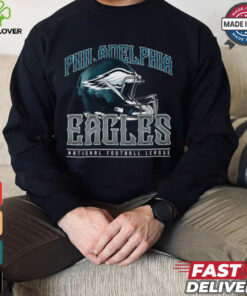 Philadelphia Eagles Helmet Garment Dyed Heavyweight T Shirt