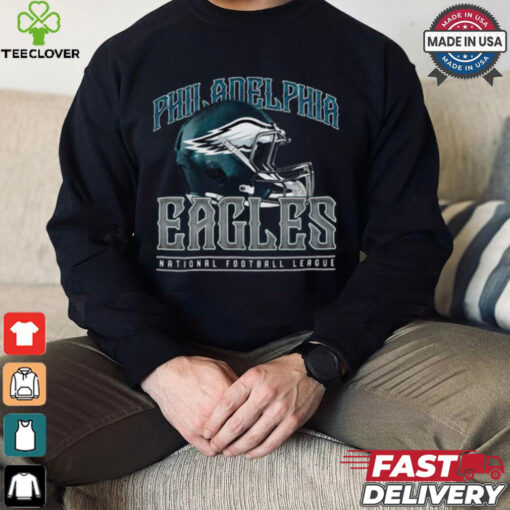 Philadelphia Eagles Helmet Garment Dyed Heavyweight T Shirt