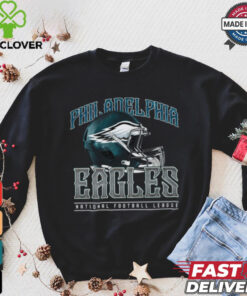Philadelphia Eagles Helmet Garment Dyed Heavyweight T Shirt