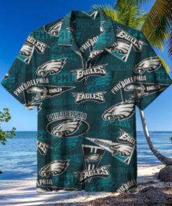 Philadelphia Eagles Heritage Collage Hawaiian Shirt