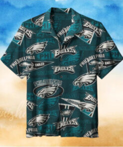 Philadelphia Eagles Heritage Collage Hawaiian Shirt