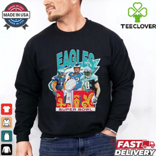 Philadelphia Eagles Jalen Hurts Jason Kelce and Brian Dawkins Super Bowl LIX 2025 shirt