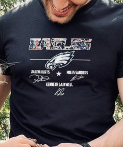 Philadelphia Eagles Jalen Hurts Miles Sanders And Kenneth Gainwell Signatures Shirt