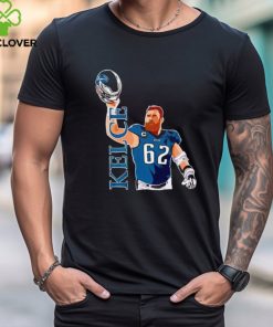 Philadelphia Eagles Jason Kelce holding helmet shirt