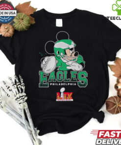 Philadelphia Eagles Junk Food Disney Mickey QB Super Bowl Lix Shirt