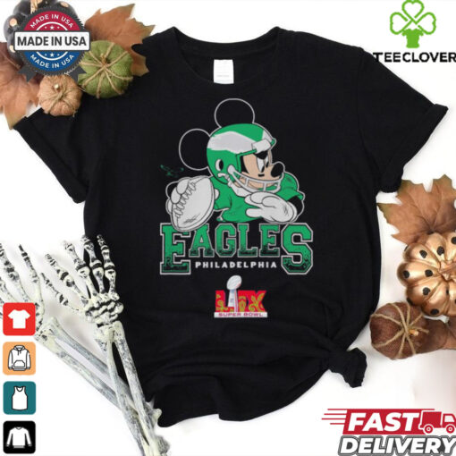 Philadelphia Eagles Junk Food Disney Mickey QB Super Bowl Lix Shirt