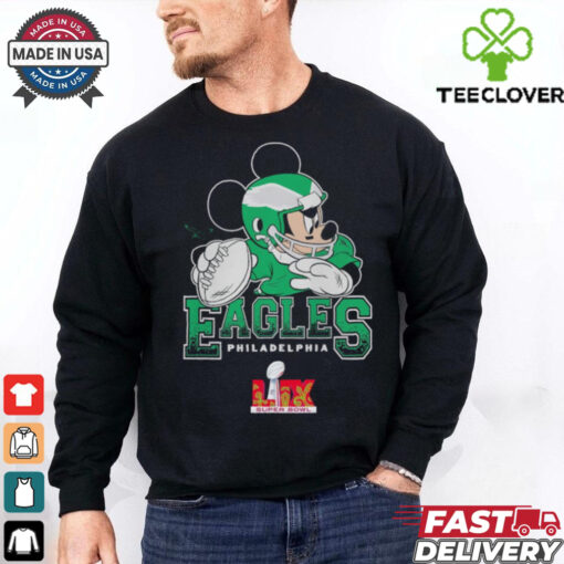 Philadelphia Eagles Junk Food Disney Mickey QB Super Bowl Lix Shirt