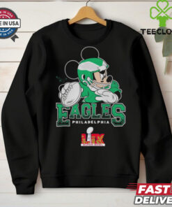 Philadelphia Eagles Junk Food Disney Mickey QB Super Bowl Lix Shirt