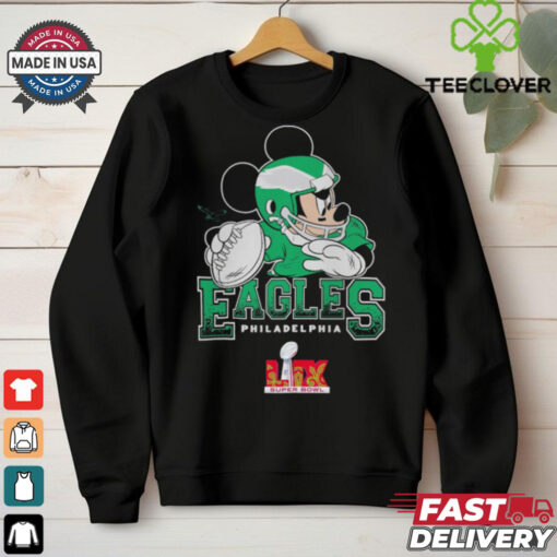 Philadelphia Eagles Junk Food Disney Mickey QB Super Bowl Lix Shirt