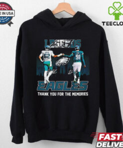Philadelphia Eagles Legends Travis Kelce and Cox thank you for the memories signatures shirt