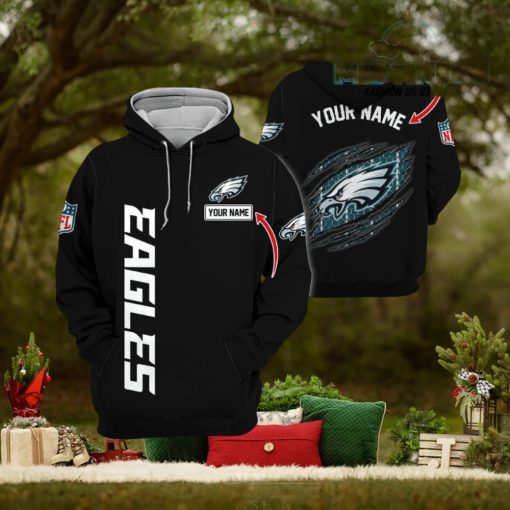 Philadelphia Eagles Logo Team Custom Name Hoodie