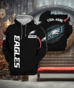 Philadelphia Eagles Logo Team Custom Name Hoodie