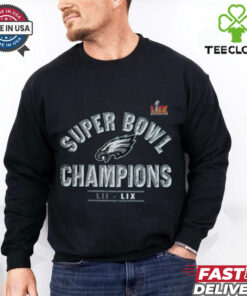 Philadelphia Eagles Majestic Threads Super Bowl LIX Champions Tri Blend T Shirt