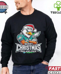 Philadelphia Eagles Mascot Santa Merry Christmas shirt