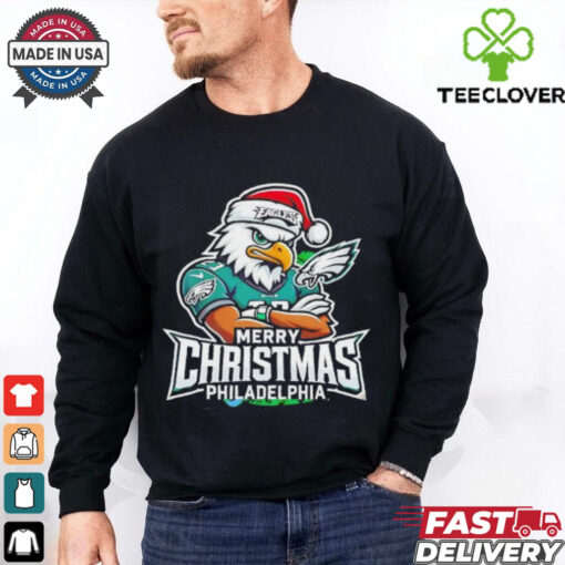 Philadelphia Eagles Mascot Santa Merry Christmas shirt