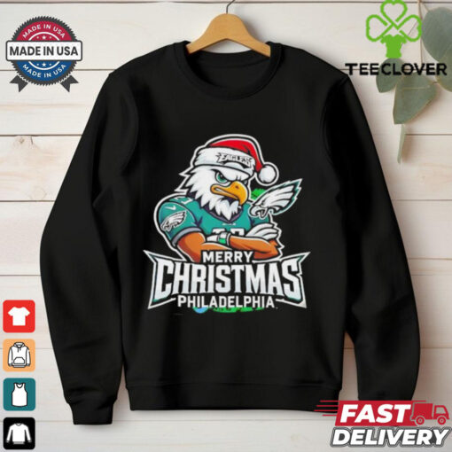 Philadelphia Eagles Mascot Santa Merry Christmas shirt