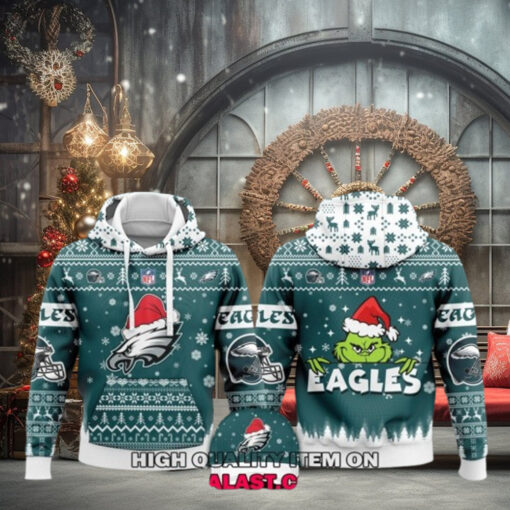 Philadelphia Eagles Merry Christmas Ugly Hoodie Sweatshirt