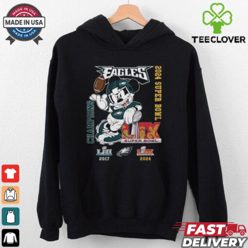 Philadelphia Eagles Mickey Mouse Super Bowl LIX Champions T Shirt