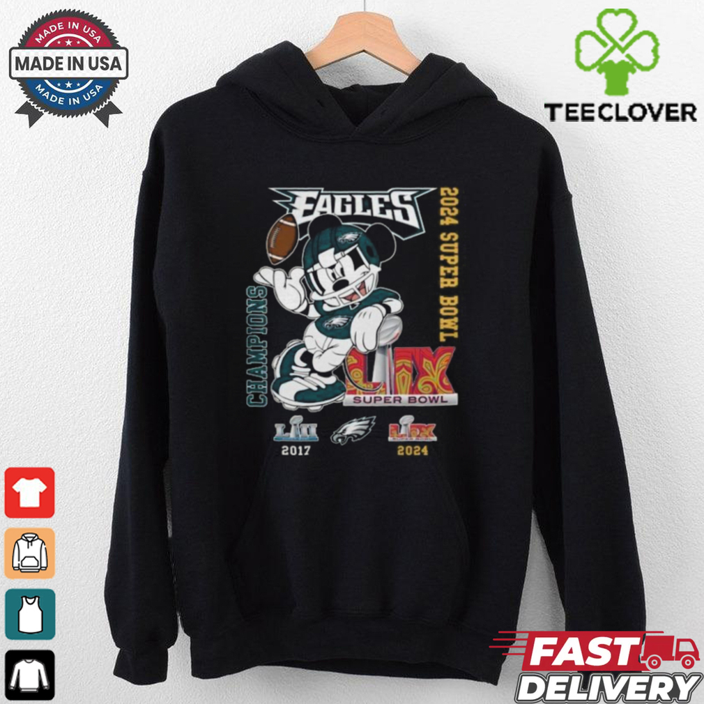 Philadelphia Eagles Mickey Mouse Super Bowl LIX Champions T Shirt Philadelphia Eagles Mickey Mouse Super Bowl LIX Champions T Shirt