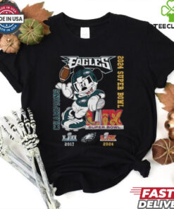 Philadelphia Eagles Mickey Mouse Super Bowl LIX Champions T Shirt