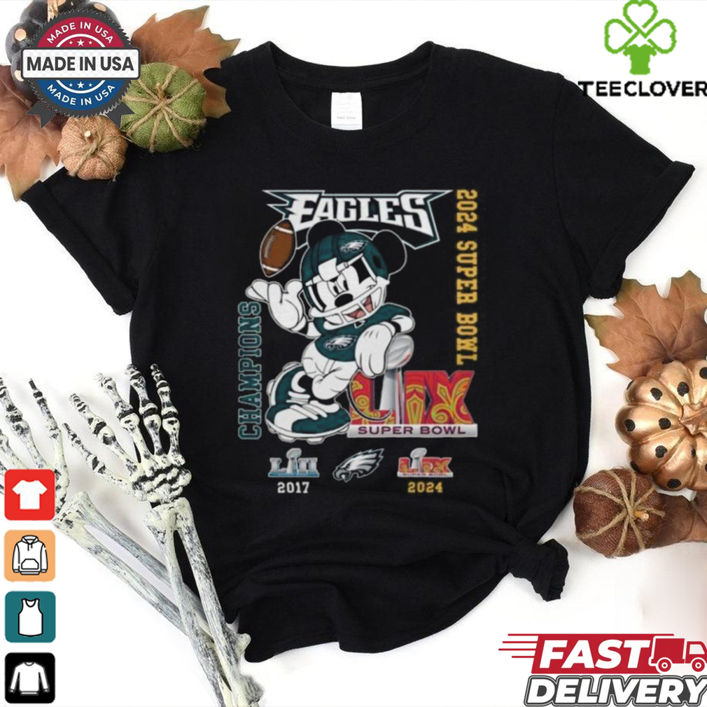Philadelphia Eagles Mickey Mouse Super Bowl LIX Champions T Shirt Philadelphia Eagles Mickey Mouse Super Bowl LIX Champions T Shirt