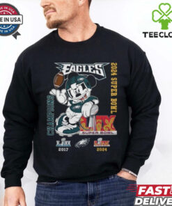 Philadelphia Eagles Mickey Mouse Super Bowl LIX Champions T Shirt