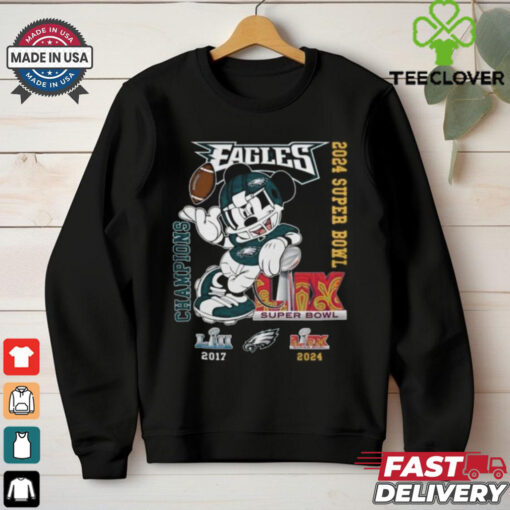 Philadelphia Eagles Mickey Mouse Super Bowl LIX Champions T Shirt