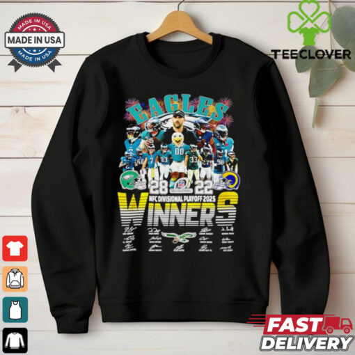 Philadelphia Eagles NFC Divisional Playoff 2025 Winners signatures shirt