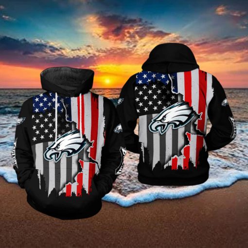 Philadelphia Eagles NFL US Flag Team 3D Printed Hoodie Ver 1
