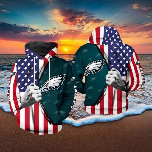Philadelphia Eagles NFL US Flag Team 3D Printed Hoodie