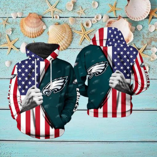 Philadelphia Eagles NFL US Flag Team 3D Printed Hoodie